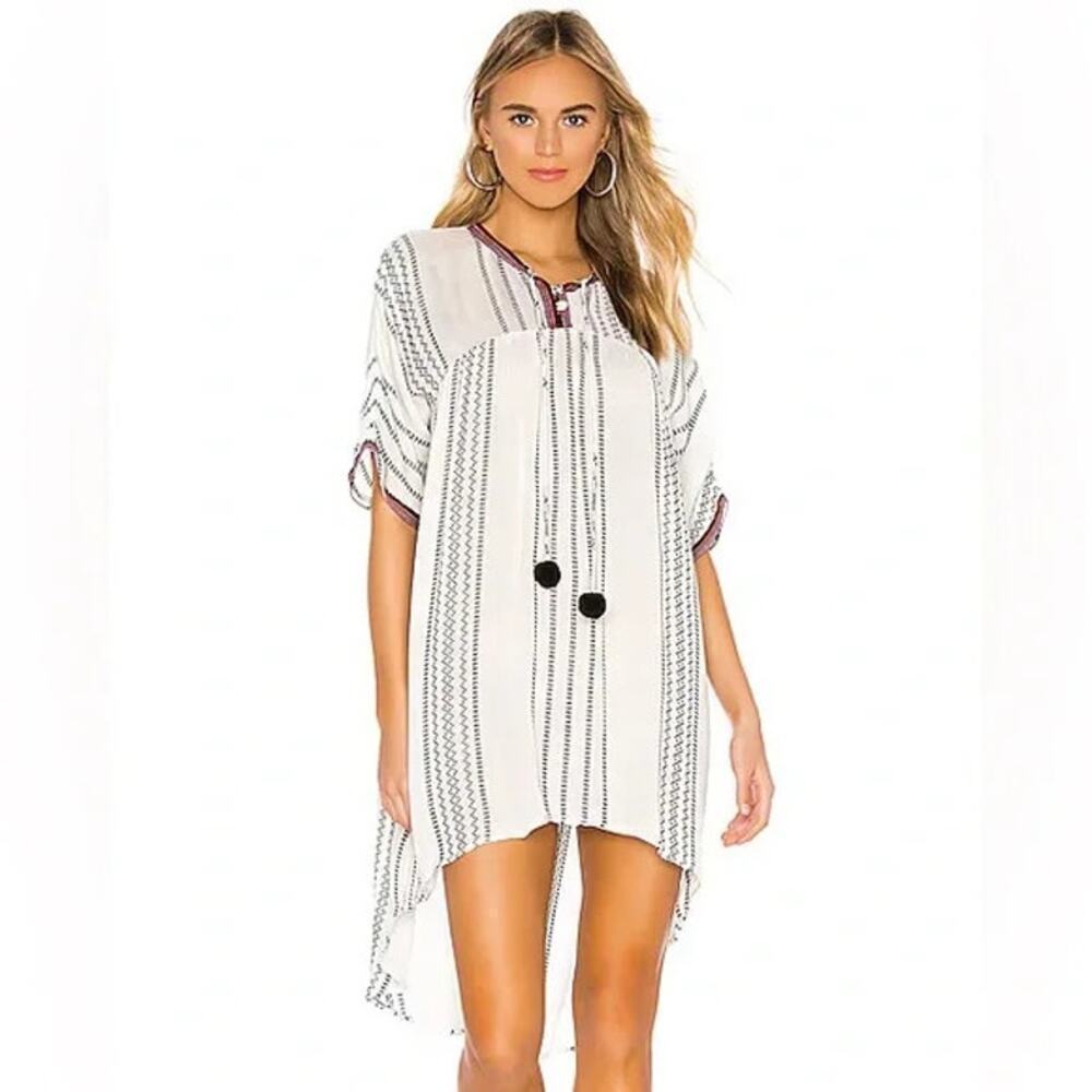 PITUSA Lala Dress Coverup White Beachy Coastal Summer Vacation Pool One Size